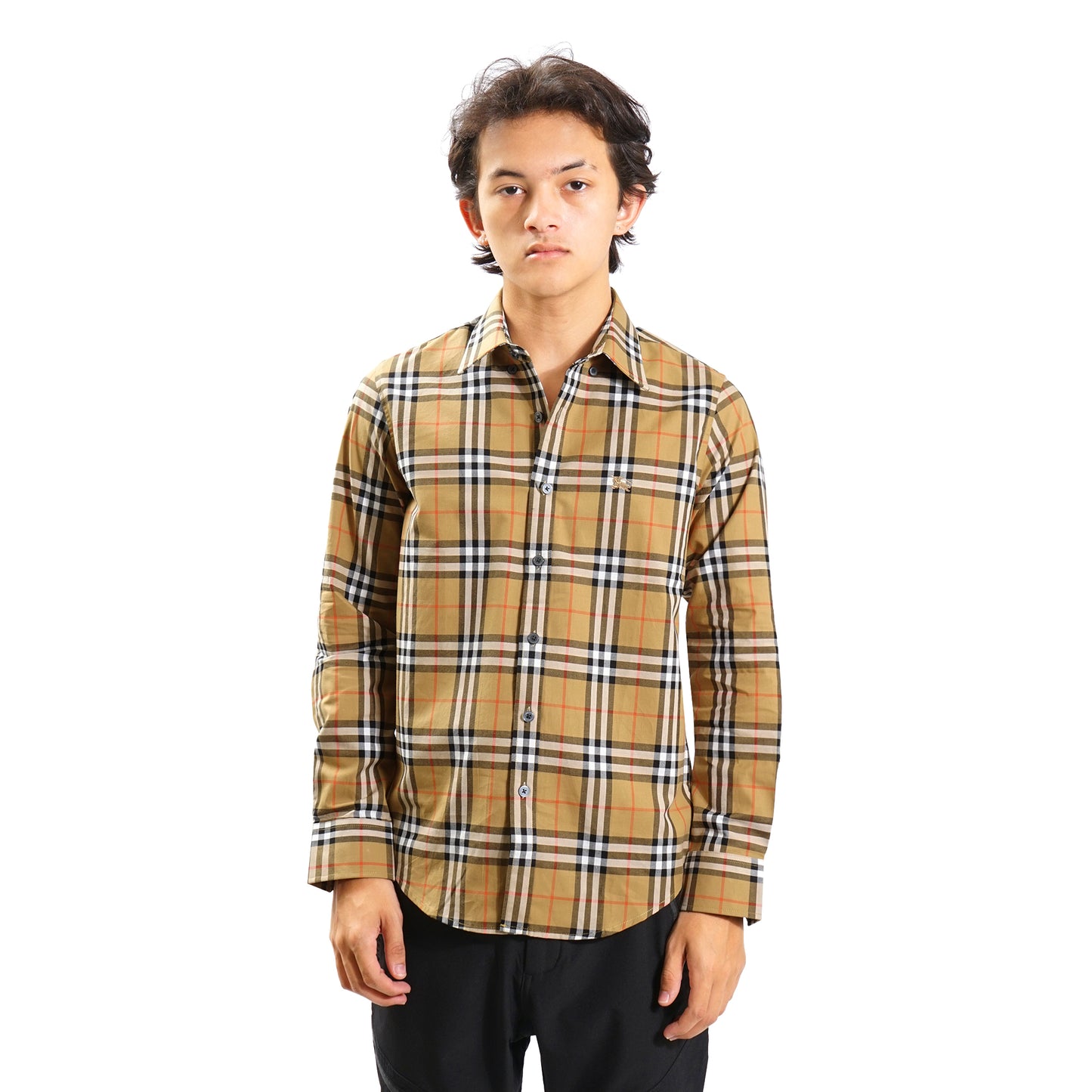 BRBRY Checkered Cotton Long Sleeve Shirt