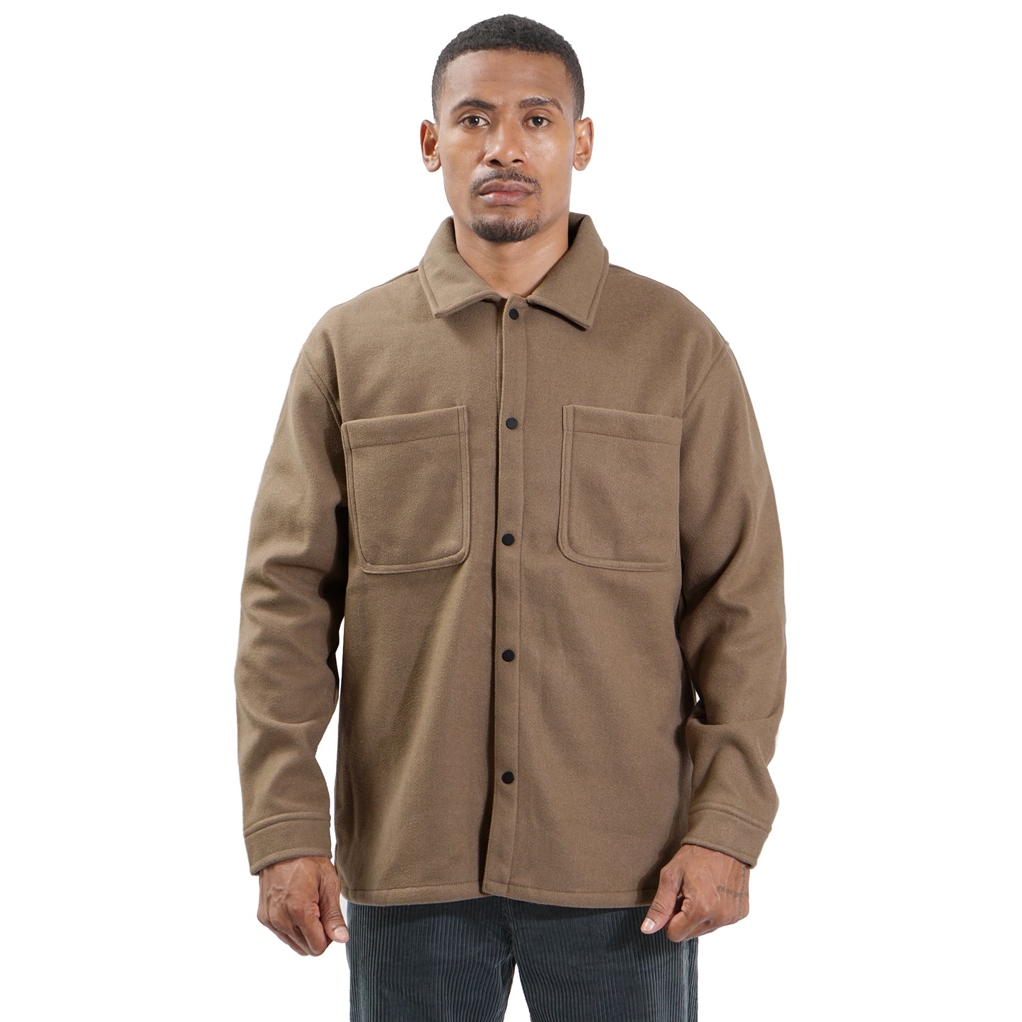 Bershka Double Pockets Faux-Suede Jacket