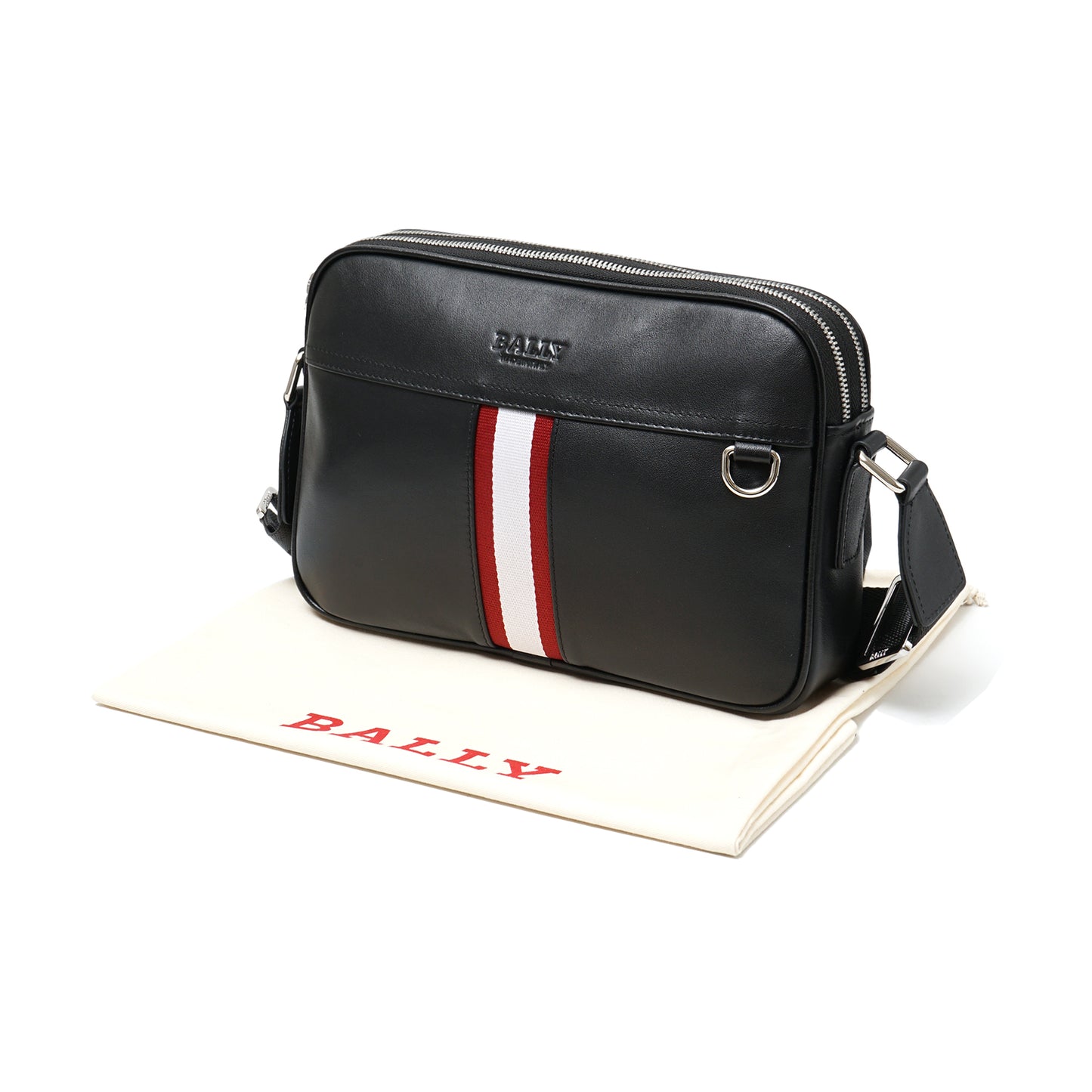Bally Embossed Logo Leather Crossbody Bag