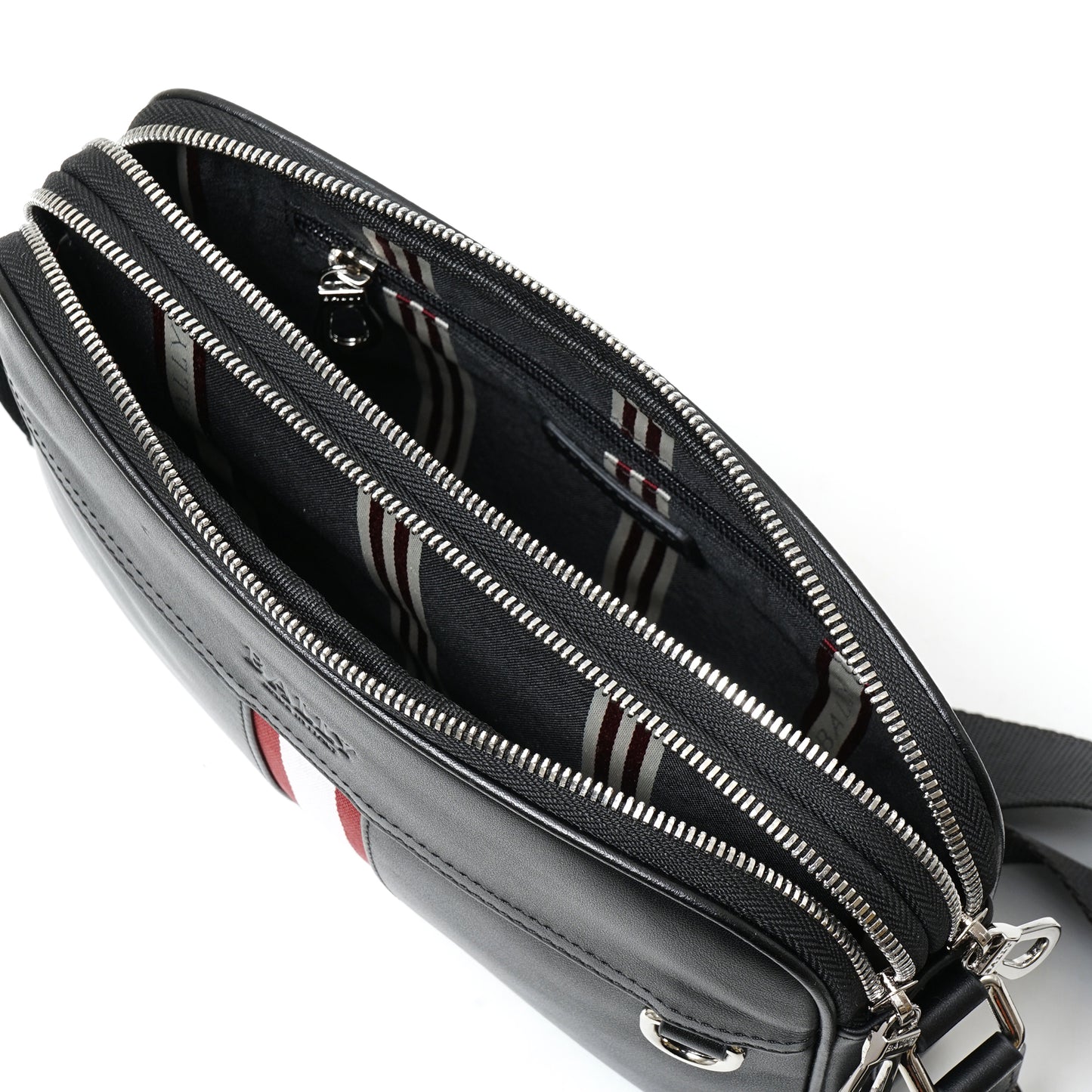 Bally Embossed Logo Leather Crossbody Bag