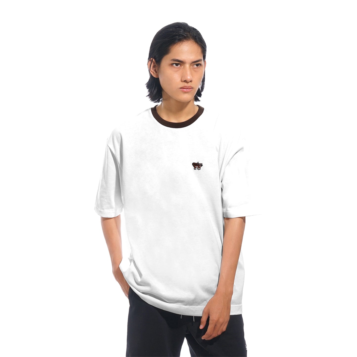 Penneys Contrast-Color Collar T-Shirt