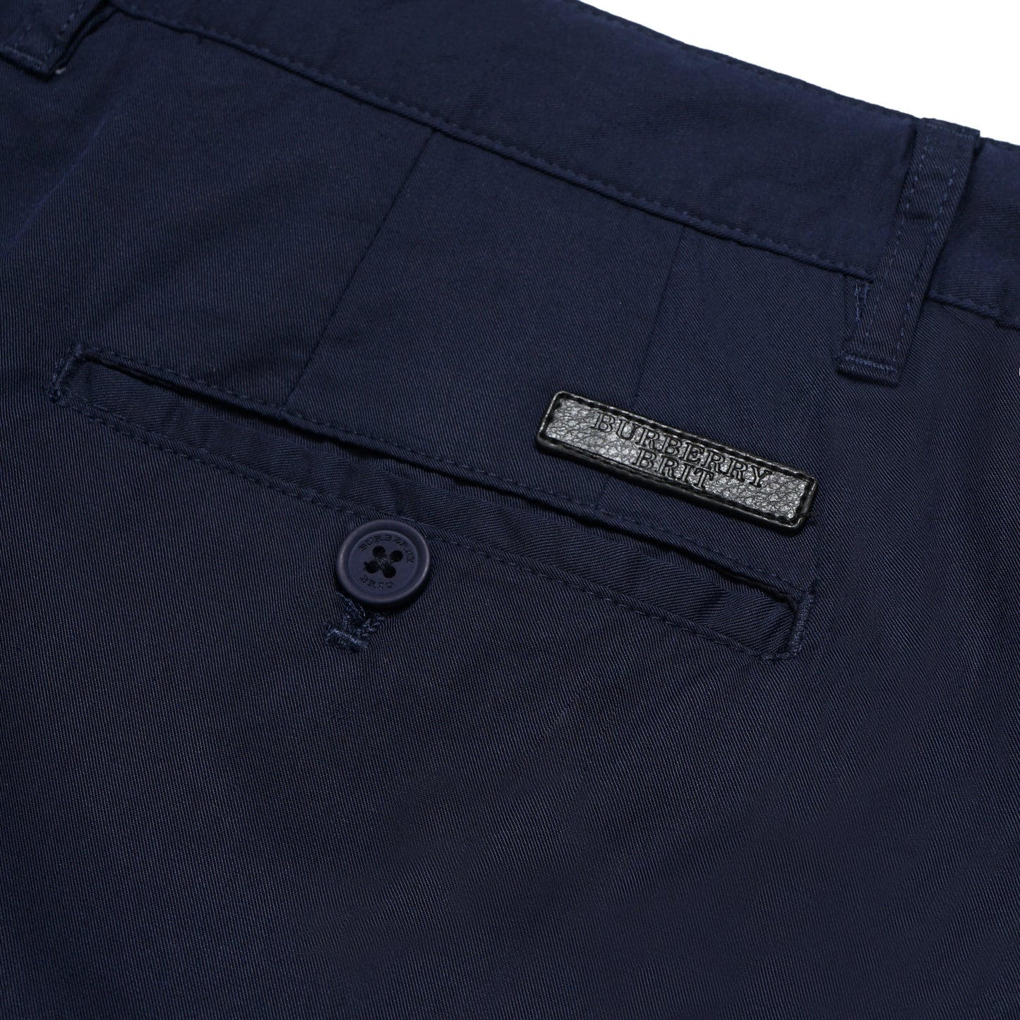BRBRY Leather Patch Cotton Shorts