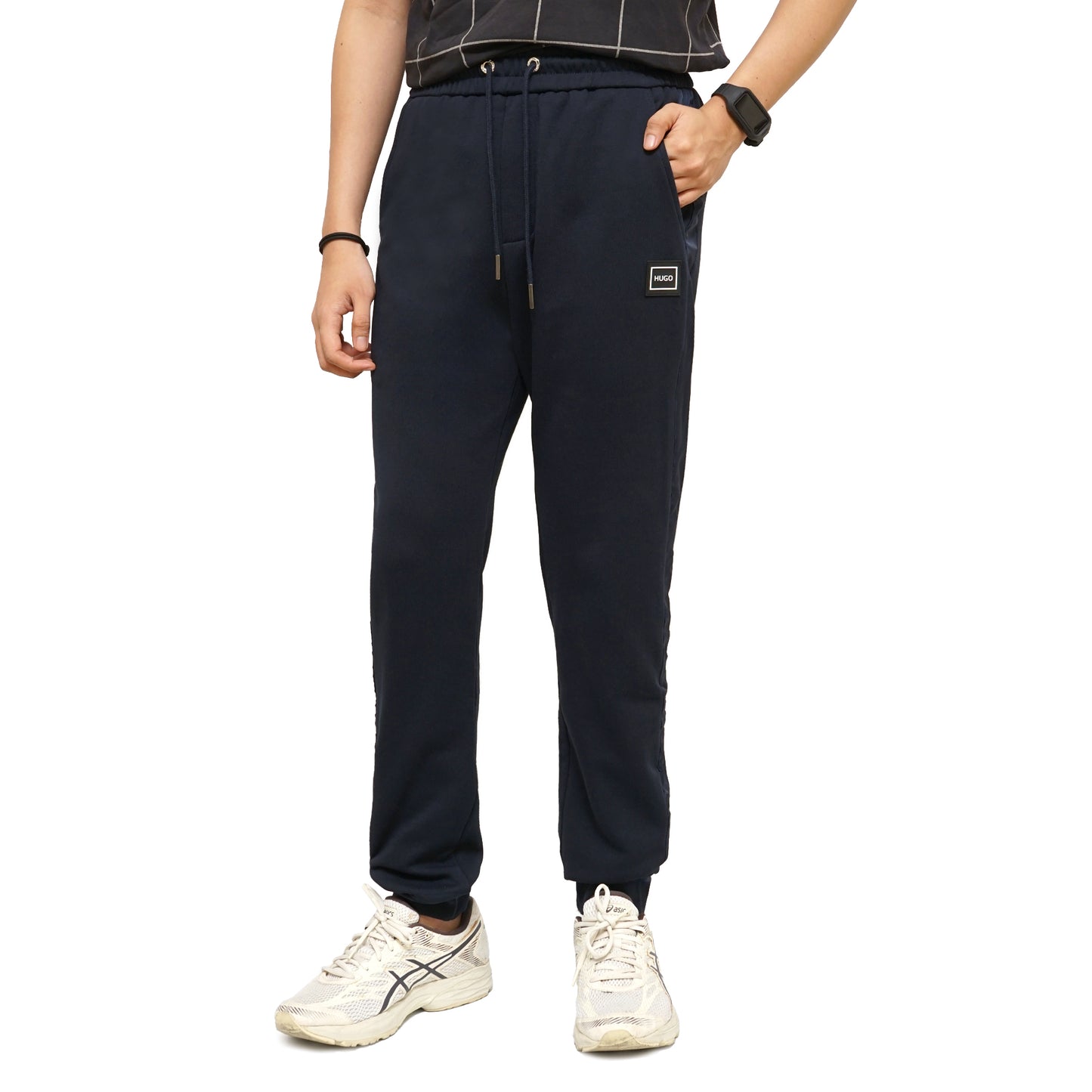 HGB Square Rubber Logo Terry Jogger Pants