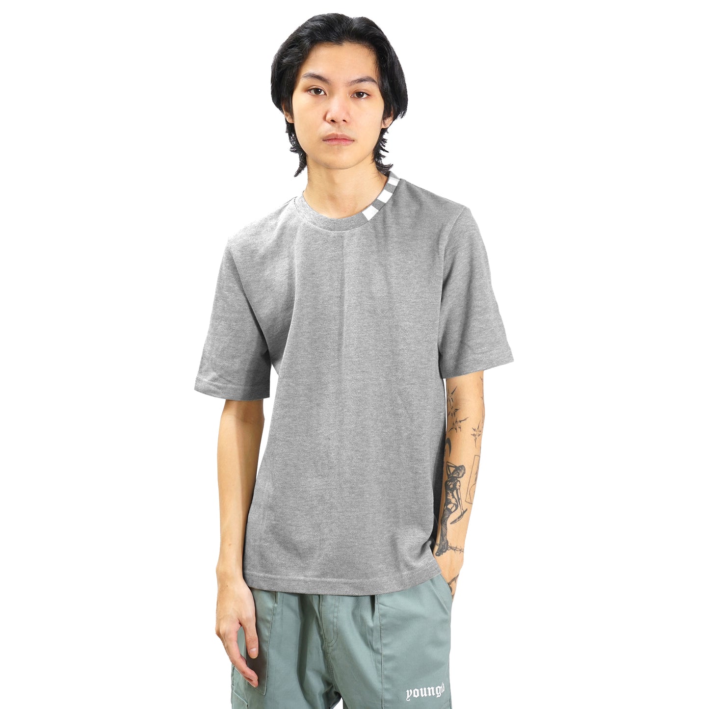 TBN Striped Collar Pique T-Shirt
