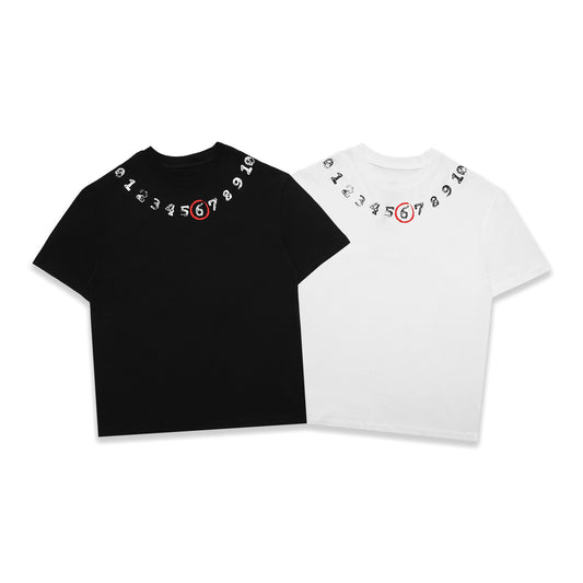MM6 by MM Circular Numbers Print T-Shirt