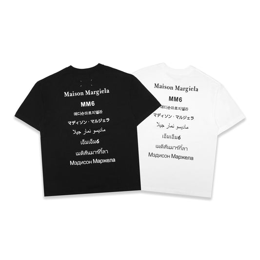 MM Back Printed Languages Text T-Shirt