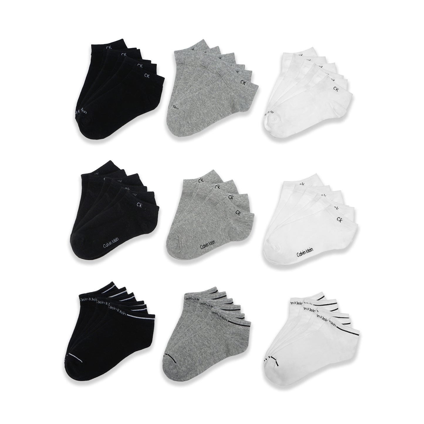 CK Cotton Blend No Show Socks 3-Pair Pack