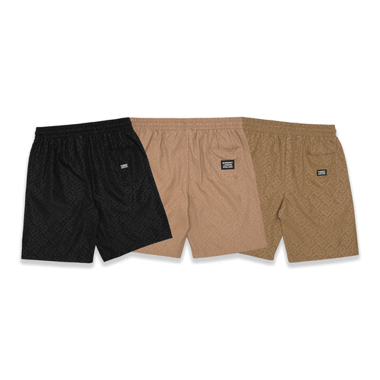 BRBRY Horse Logo Patterned Polyester Shorts