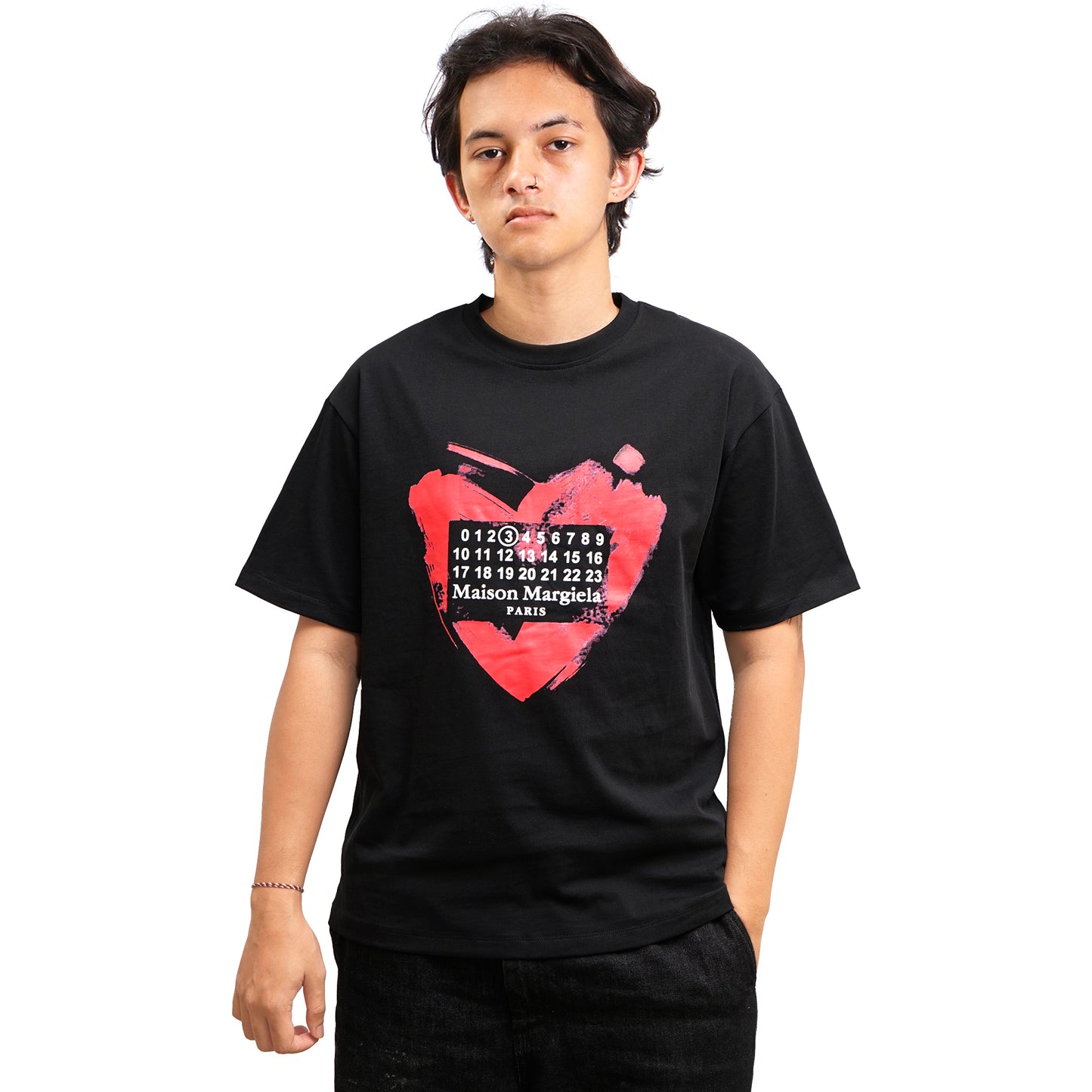 MM Printed Heart Numeric Graphic T-Shirt