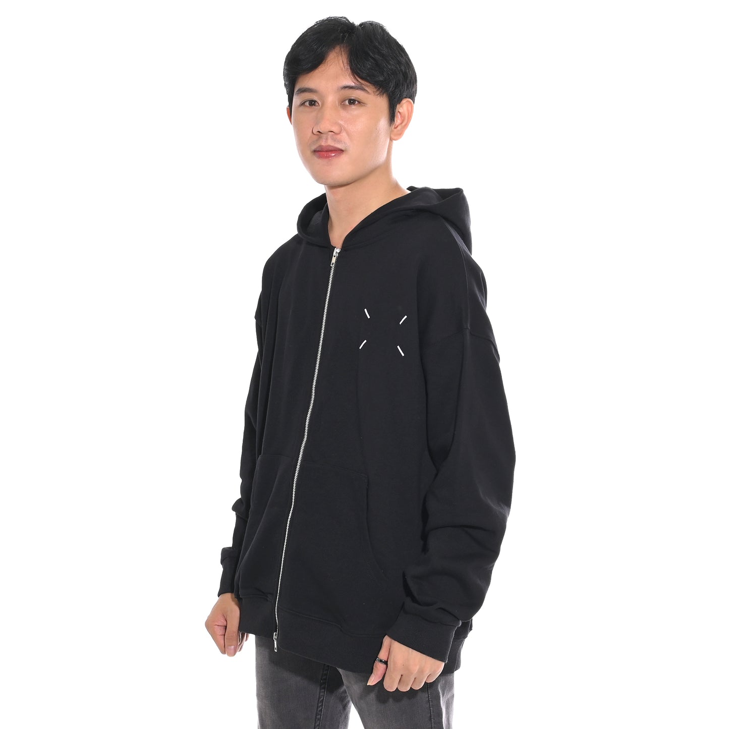 MM Line Embroidery Zip Hoodie