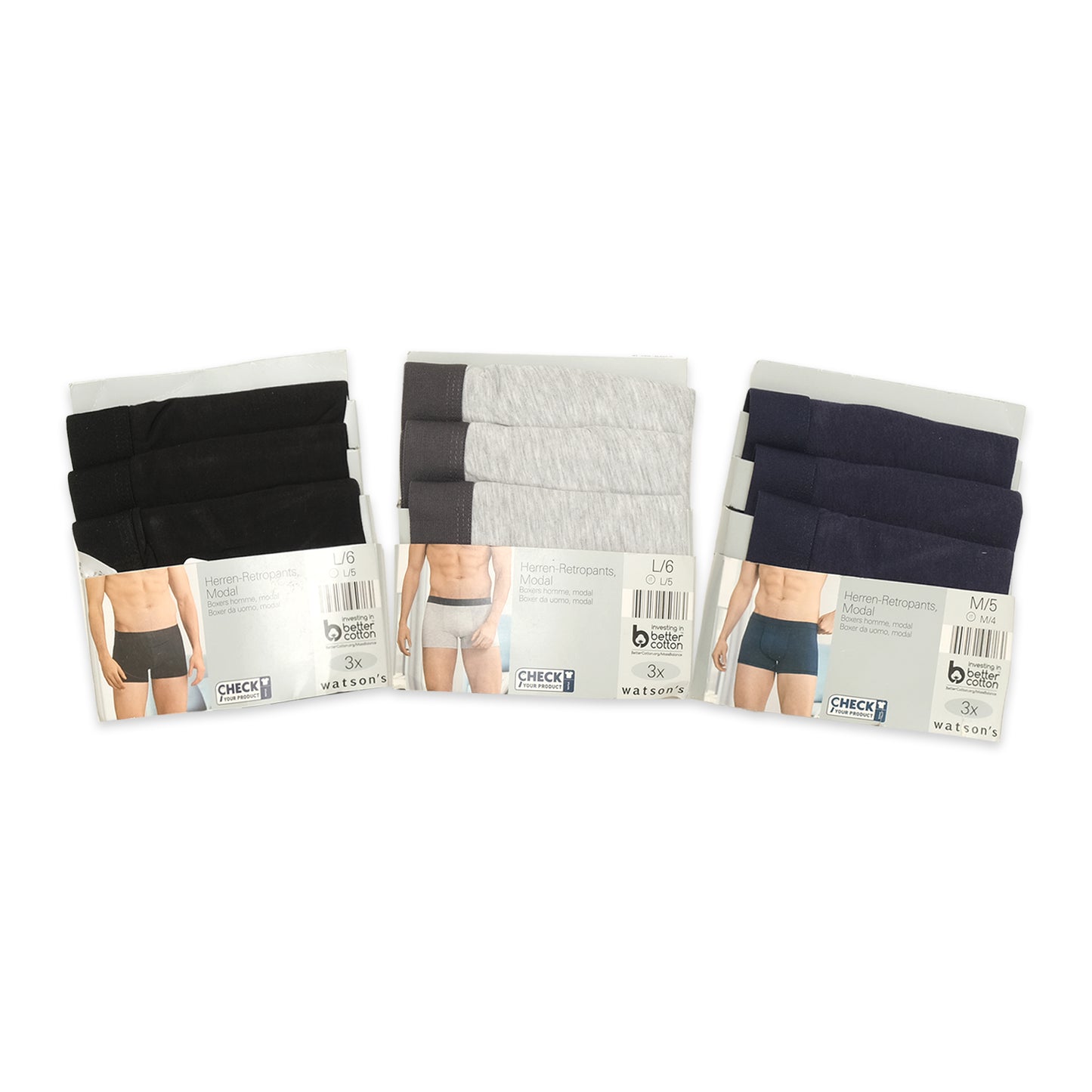 Watson's Basic Modal Boxer Trunk 3 Pcs/Pack