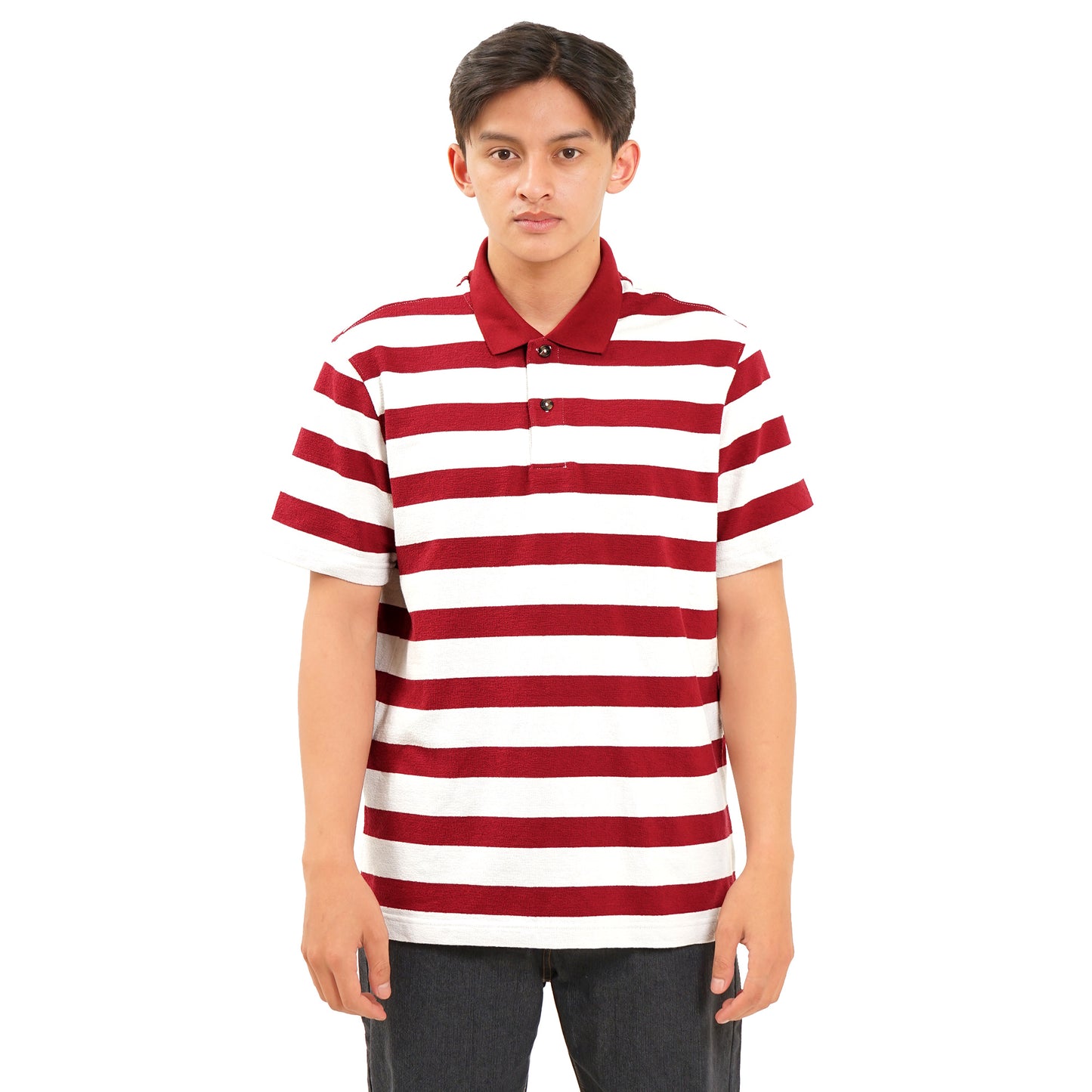 H&M Relaxed Fit Stripes Knit Polo Shirt