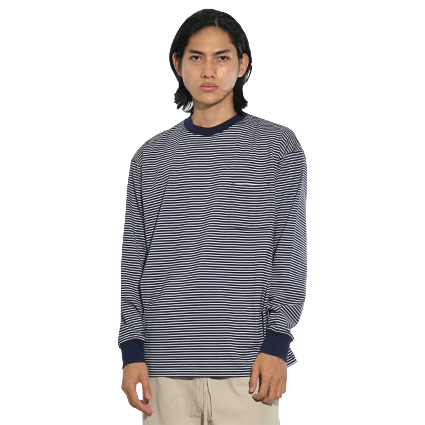 Saturday NYC Stripes Pocket Long Sleeve T-Shirt