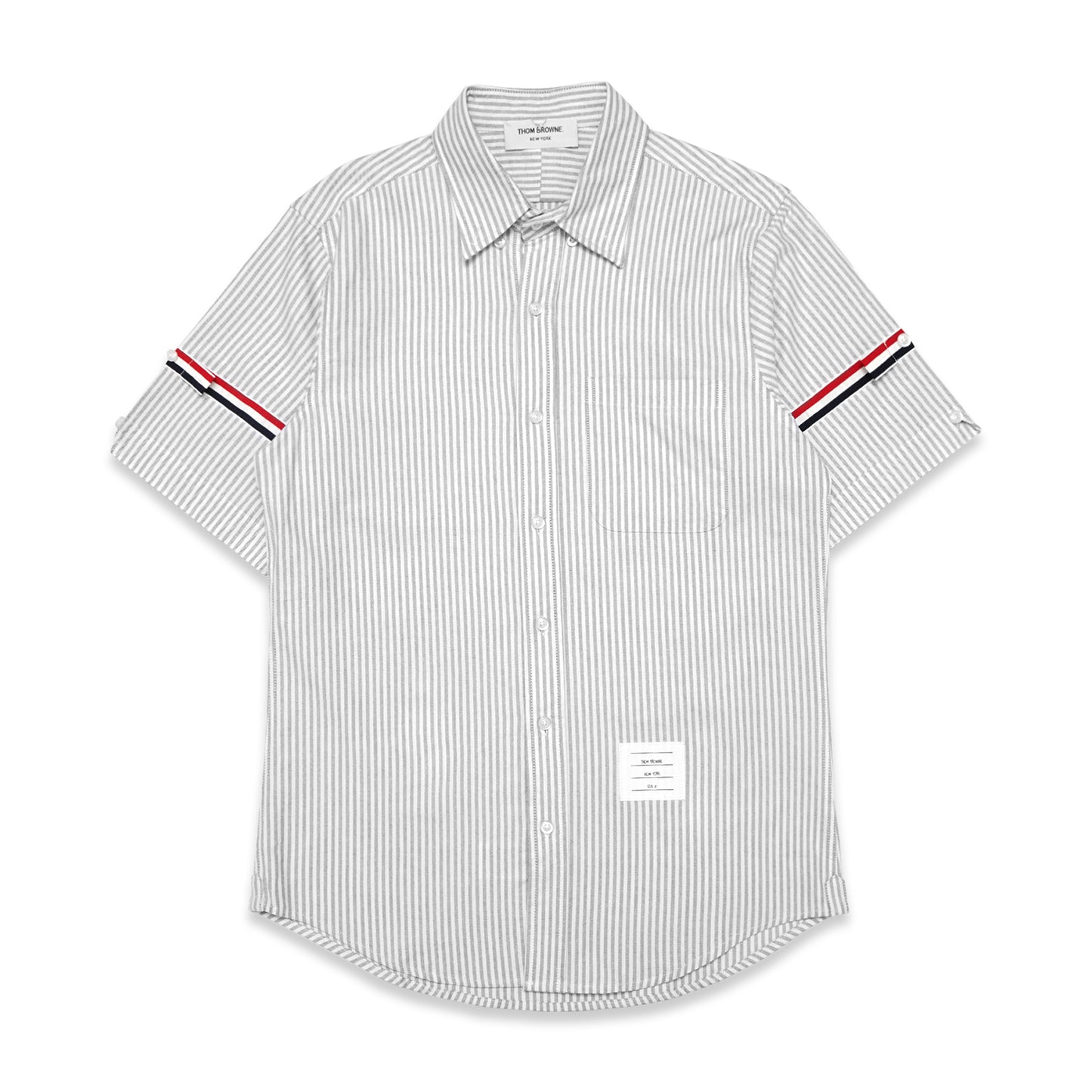 TBN Oxford Grosgrain Armband Striped Short Sleeve Shirt