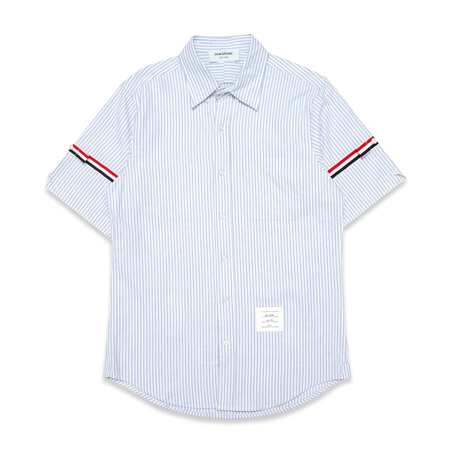 TBN Oxford Grosgrain Armband Striped Short Sleeve Shirt