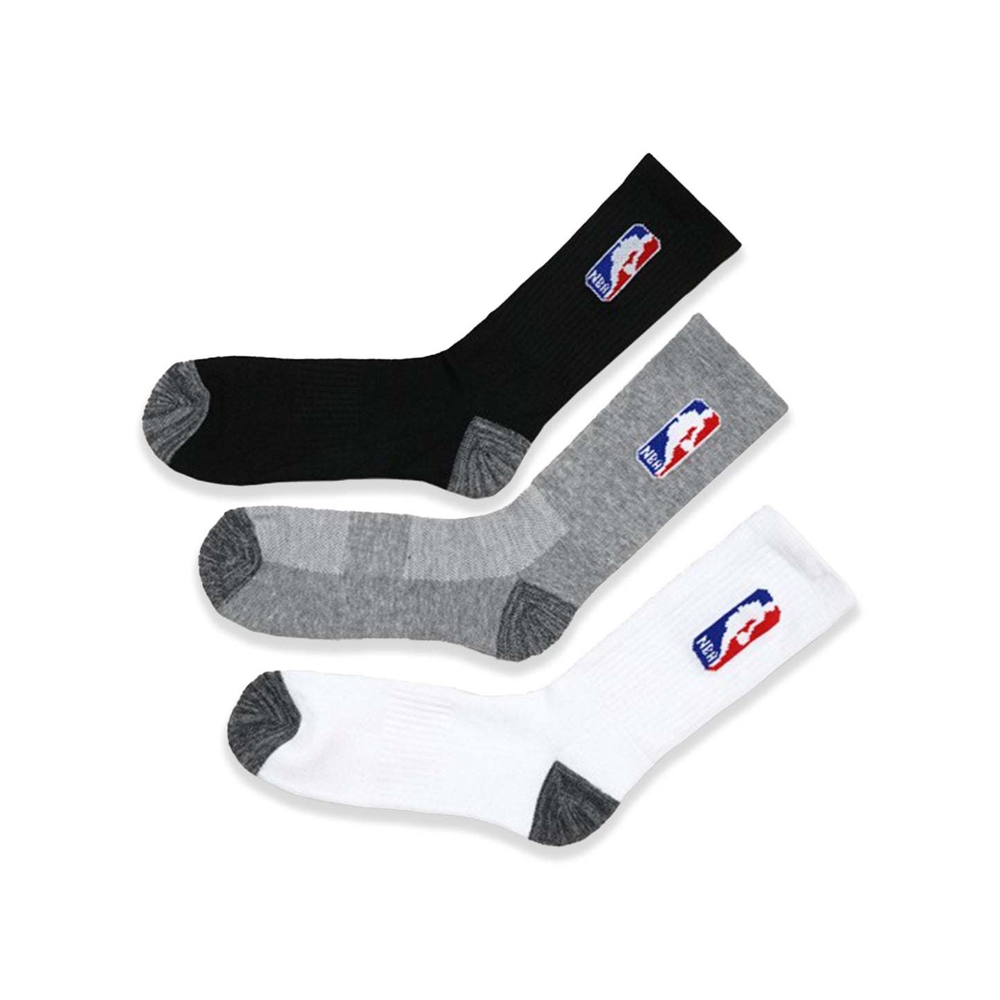 NBA Logo Mid Socks 3-Pair Pack