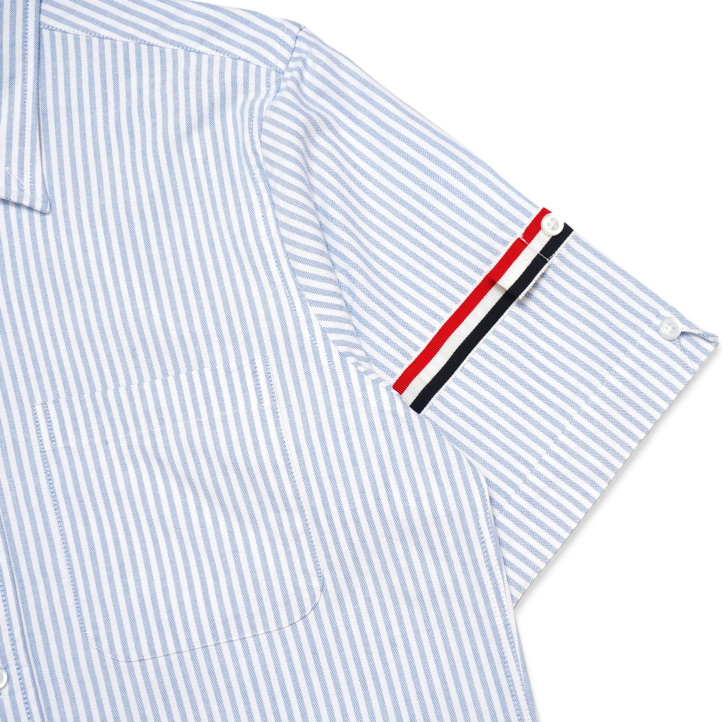 TBN Oxford Grosgrain Armband Striped Short Sleeve Shirt
