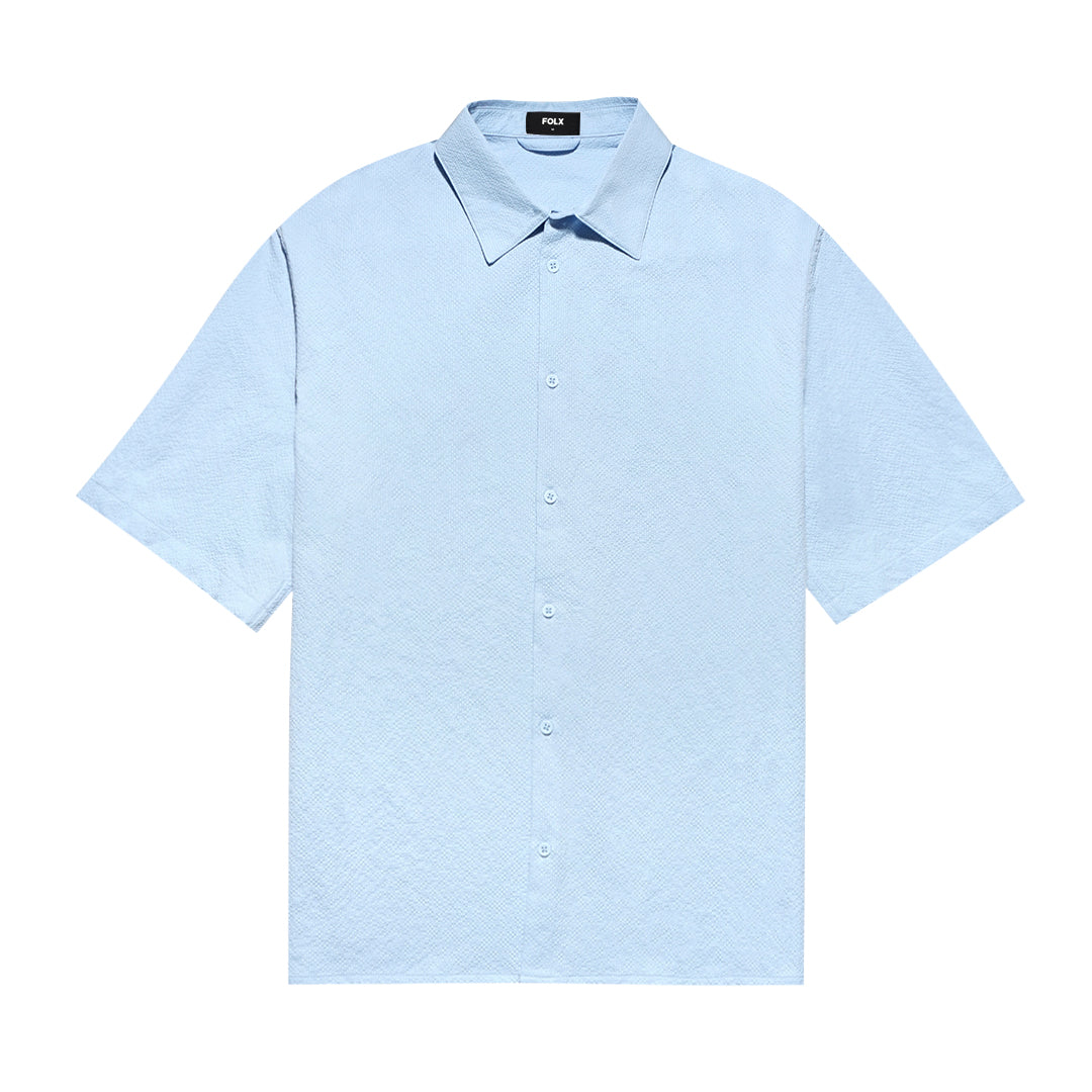 FOLX Solid Textured Short Sleeve Shirt