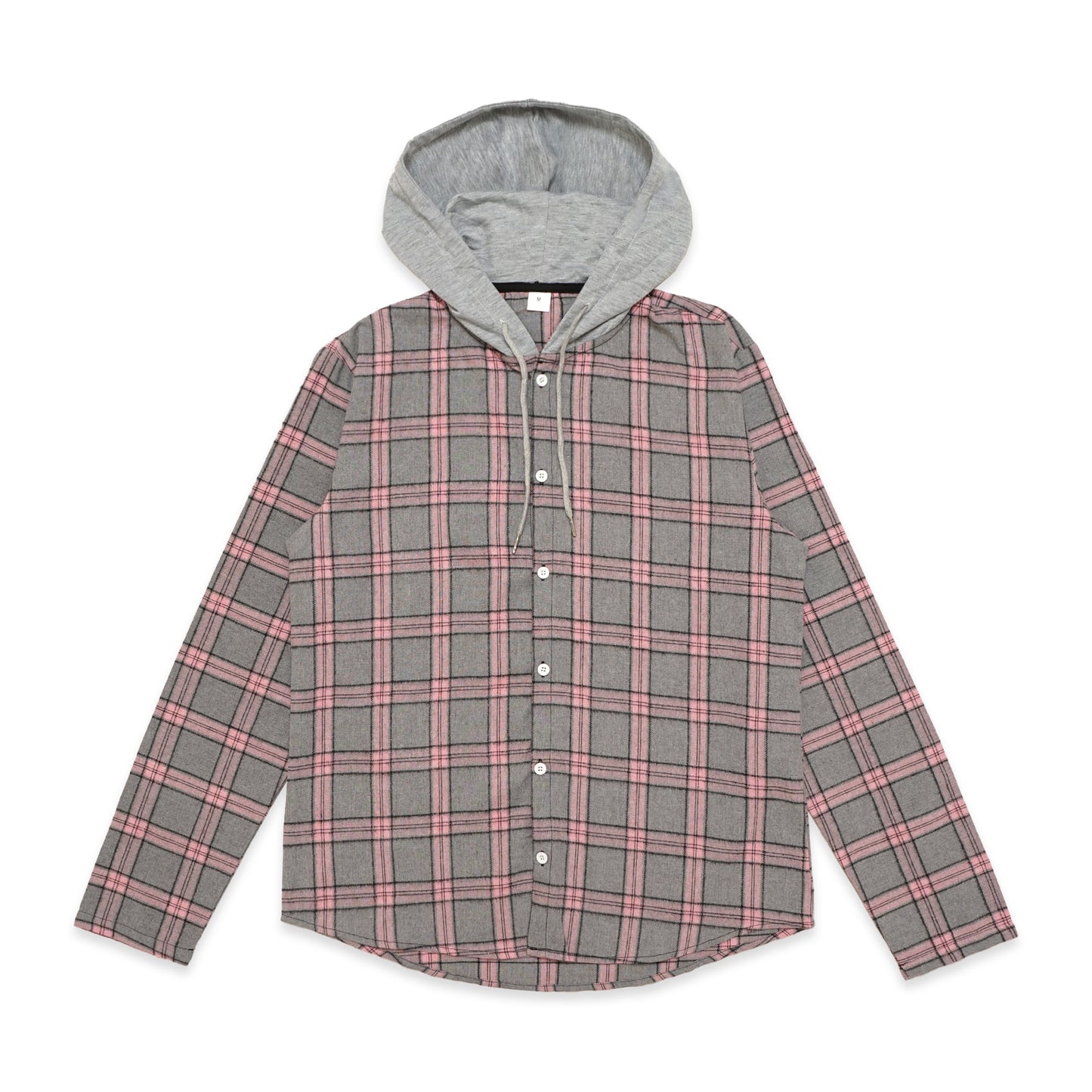 SHN Plaid Flannel Hooded Long Sleeve Shirt