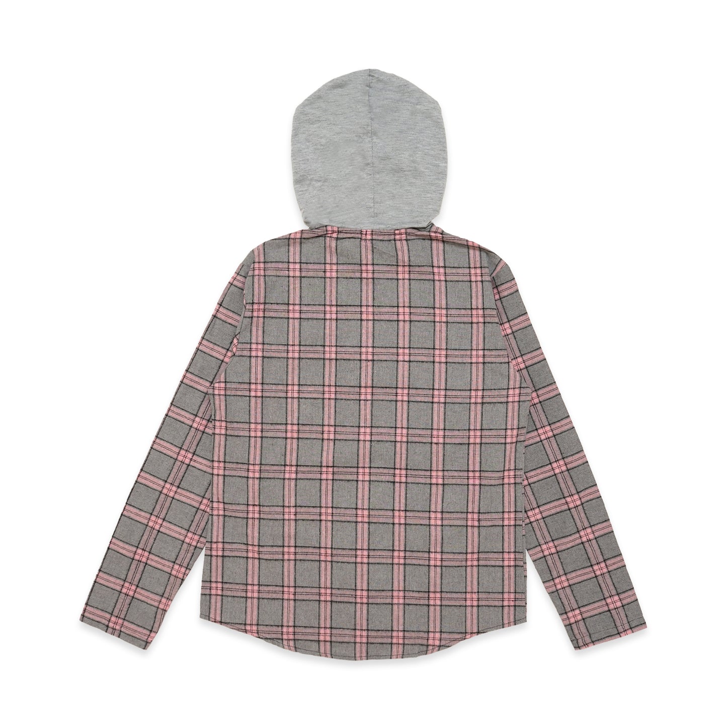 SHN Plaid Flannel Hooded Long Sleeve Shirt