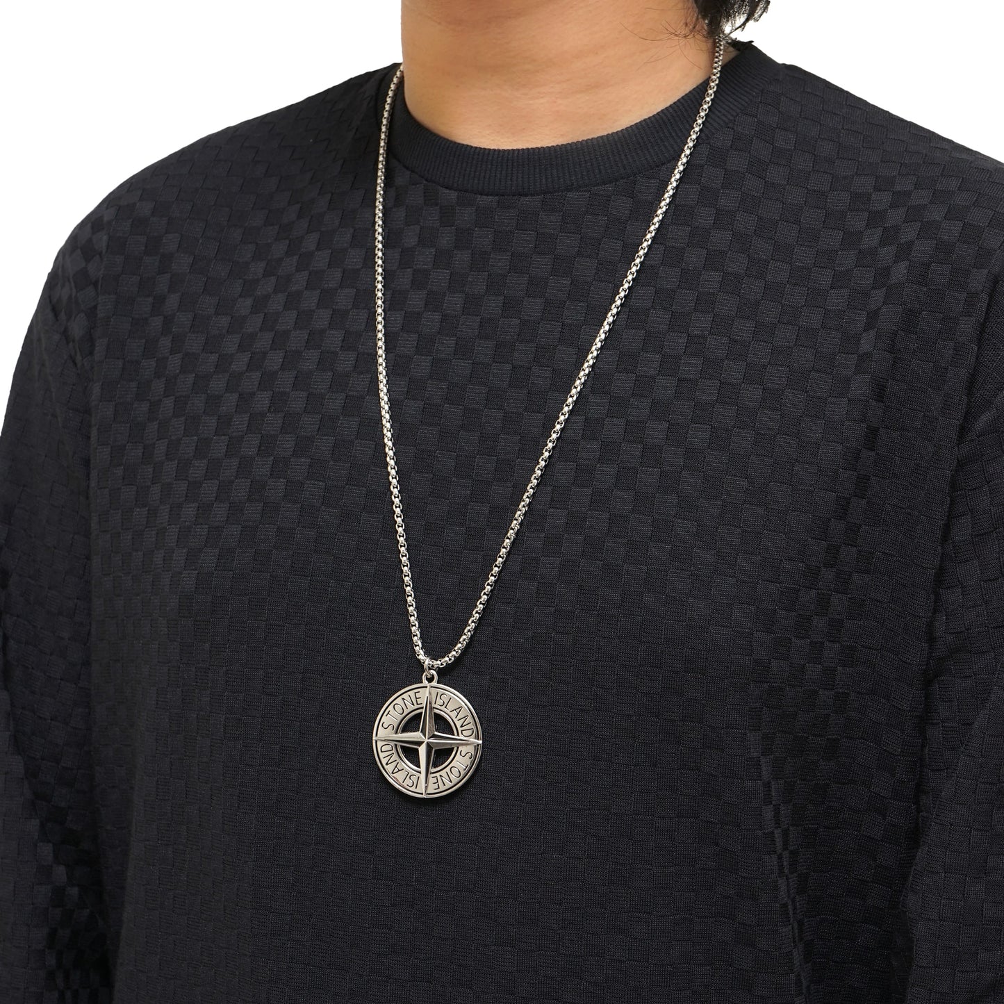SIL Stainless Steel Logo Pendant Necklace