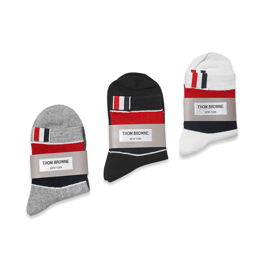 TBN Multicolor Wide Stripe Athletic Ankle Socks