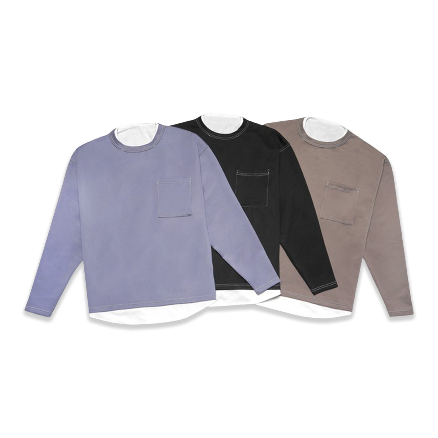 Beams Stitch Pocket Oversize Long Sleeve T-Shirt