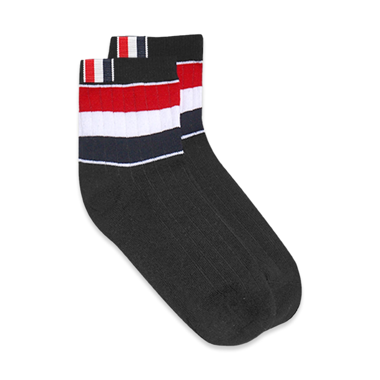 TBN Multicolor Wide Stripe Athletic Ankle Socks
