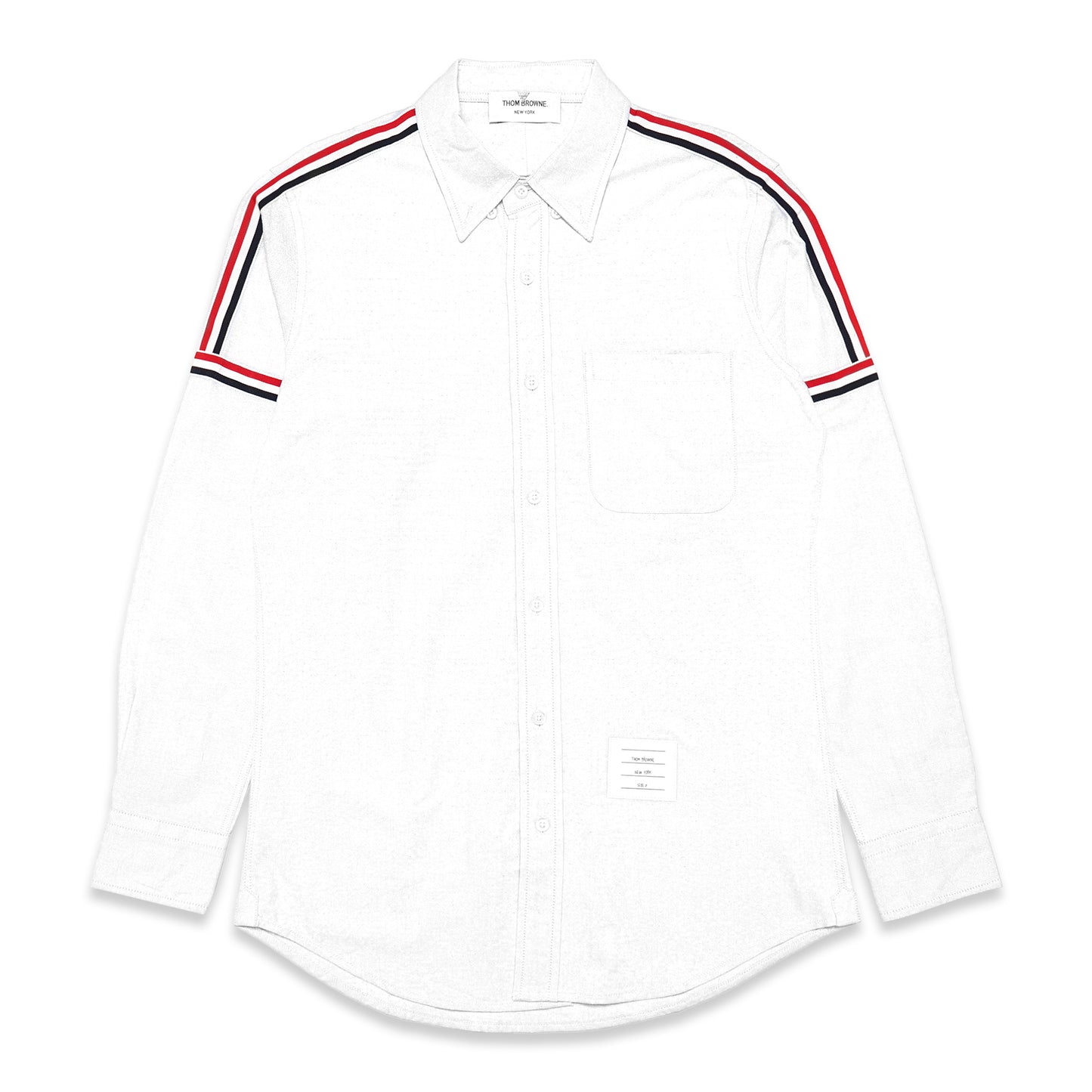 TBN Oxford Grosgrain Shoulder Stripes Long Sleeve Shirt