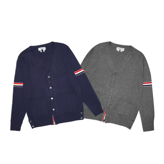 TBN Stripe Armband V-Neck Cardigan