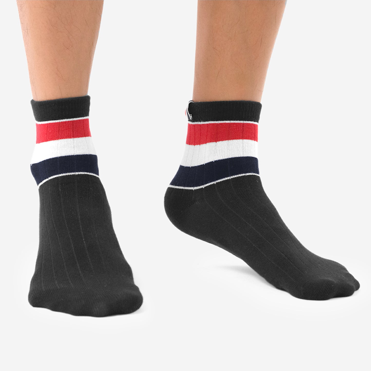 TBN Multicolor Wide Stripe Athletic Ankle Socks