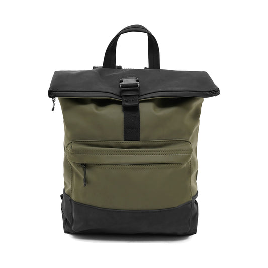 ZRA Color-Block Buckle Flap Backpack