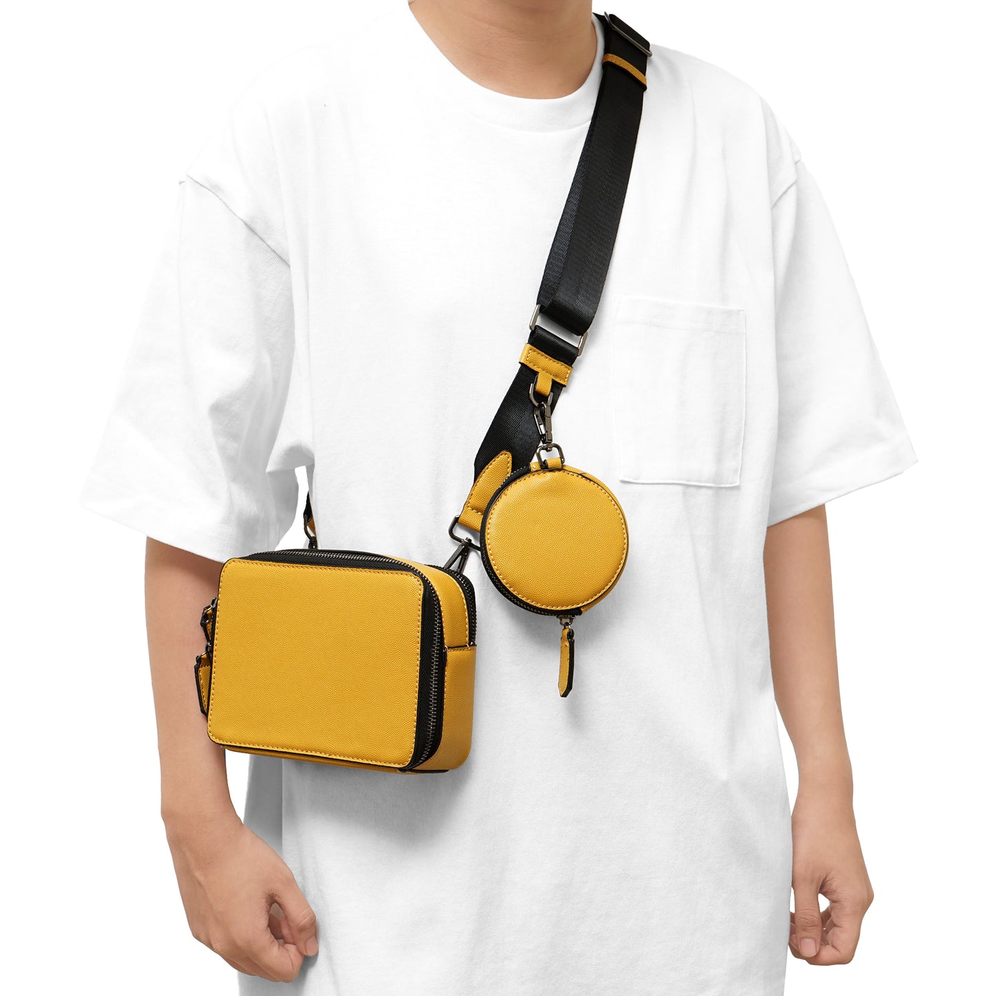 ZRA Double Zip Boxy Crossbody Bag