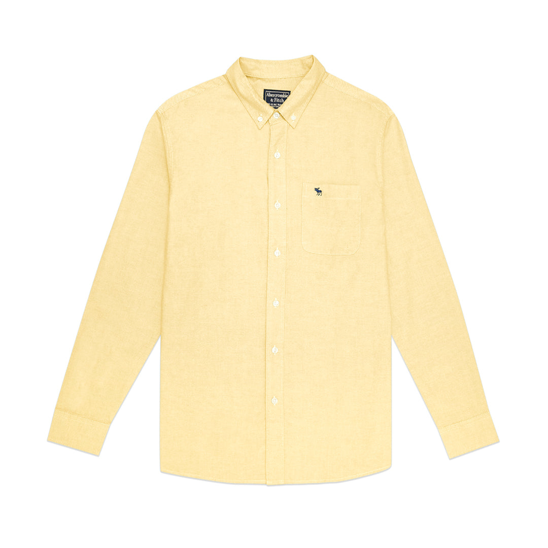 ANF Solid Oxford Long Sleeve Shirt