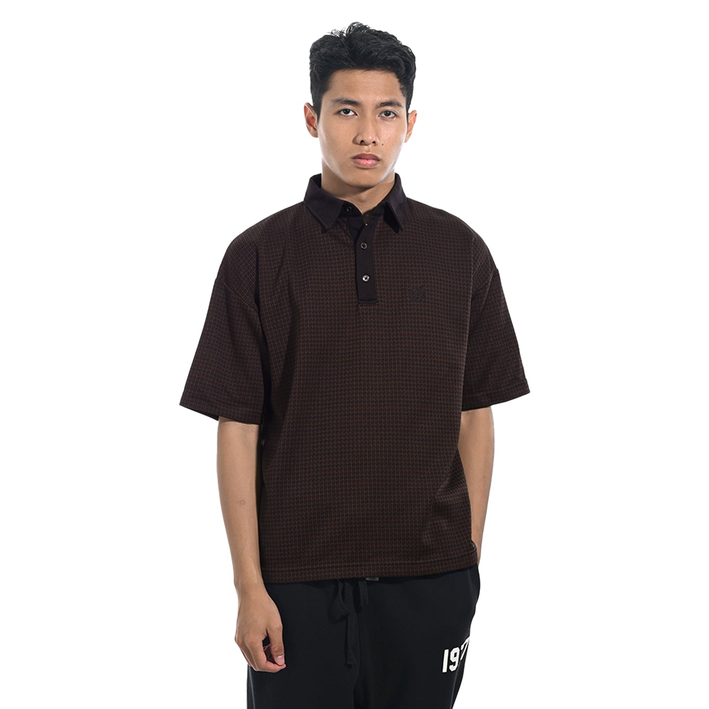 Urban Research OOPS Golf Jacquard Polo Shirt