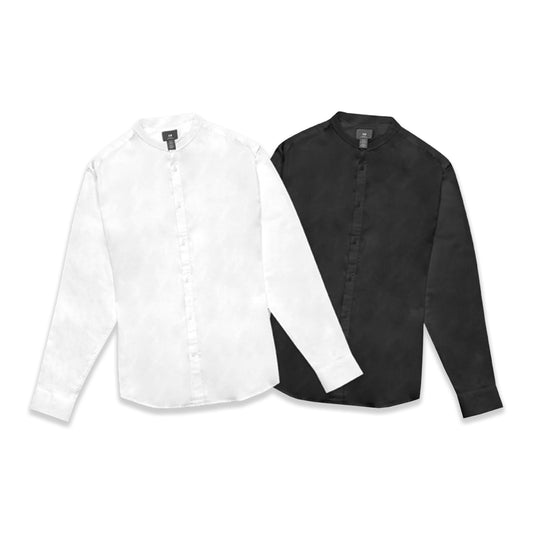 H&M Muscle Fit Grandad Long Sleeve Shirt