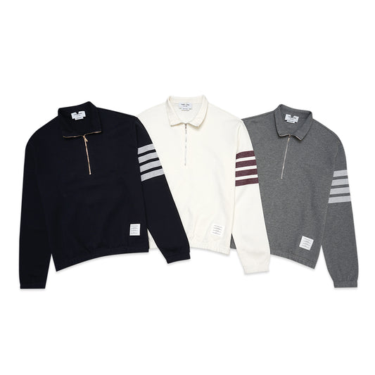 TBN Bar Stripe Jersey Half Zip Jacket