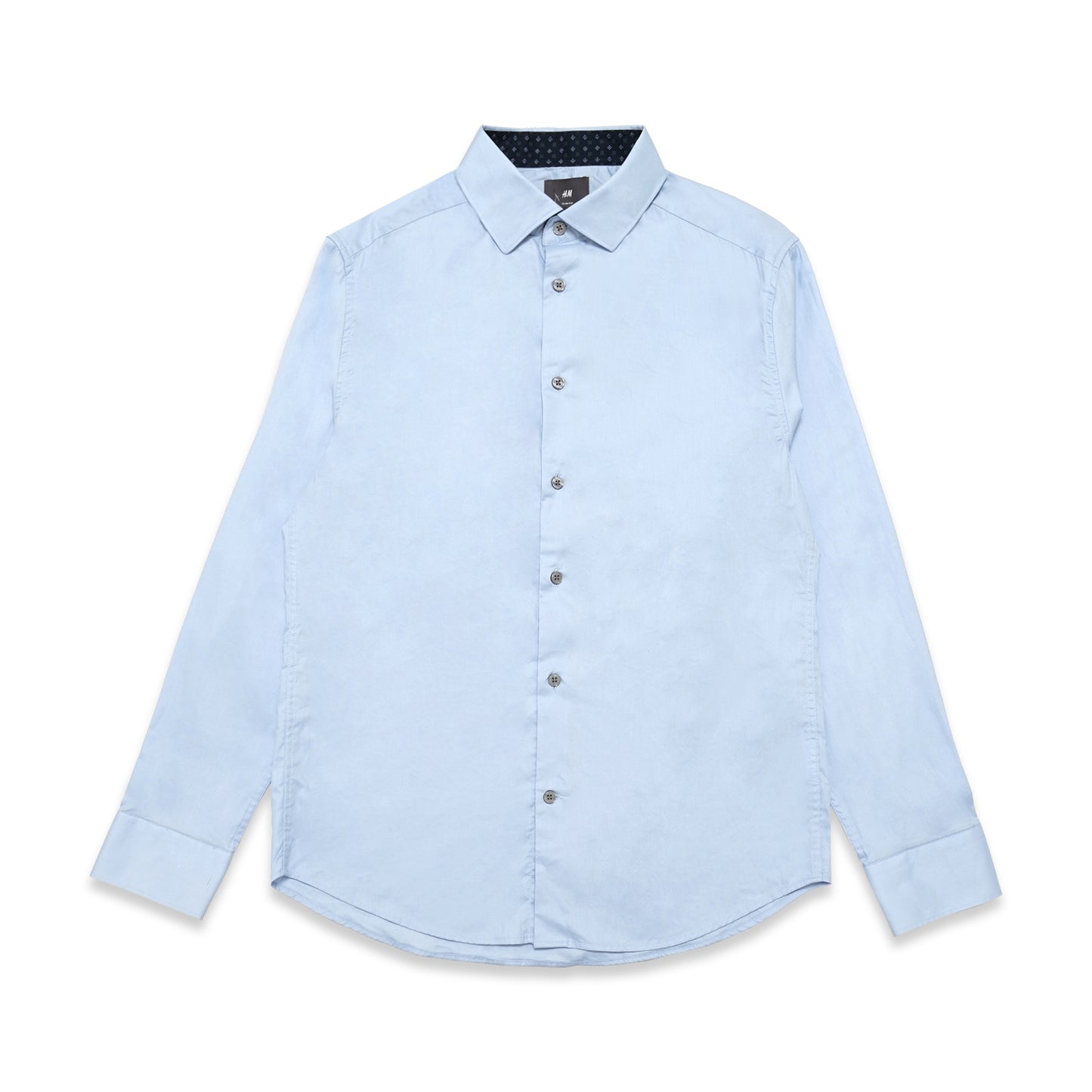 H&M Slim Fit Patterned Collar Long Sleeve Shirt