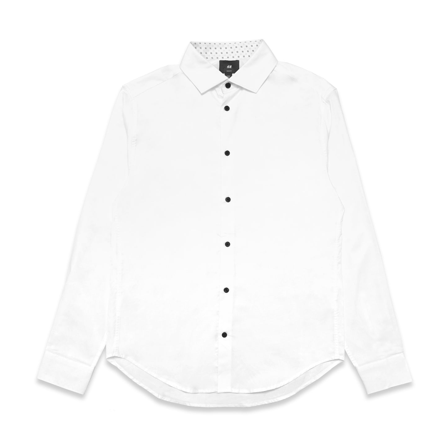 H&M Slim Fit Patterned Collar Long Sleeve Shirt