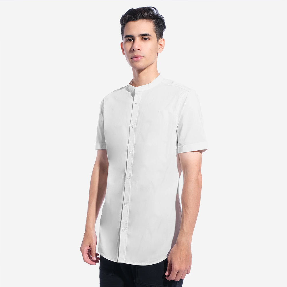 H&M Slim Fit Grandad Short Sleeve Shirt
