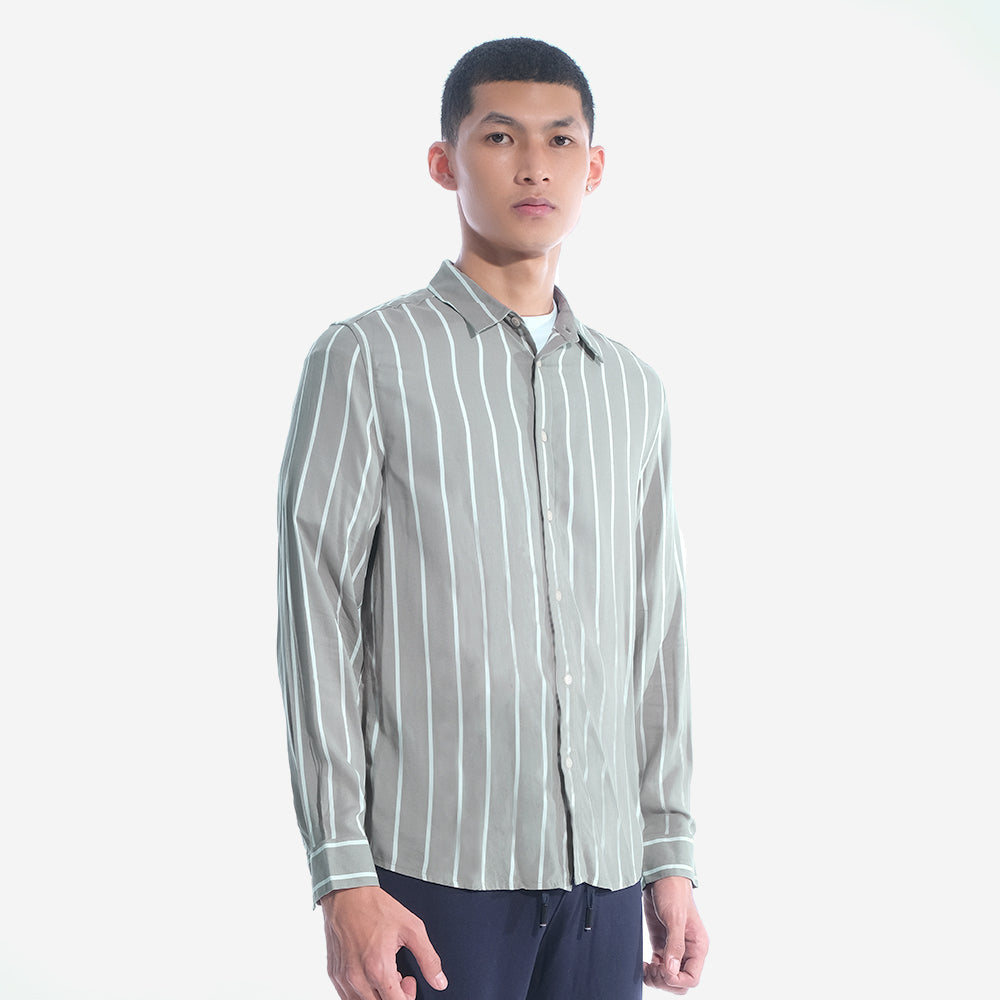 H&M Small Vertical Stripes Long Sleeve Shirt