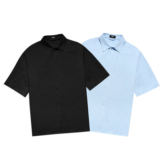 FOLX Solid Textured Short Sleeve Shirt