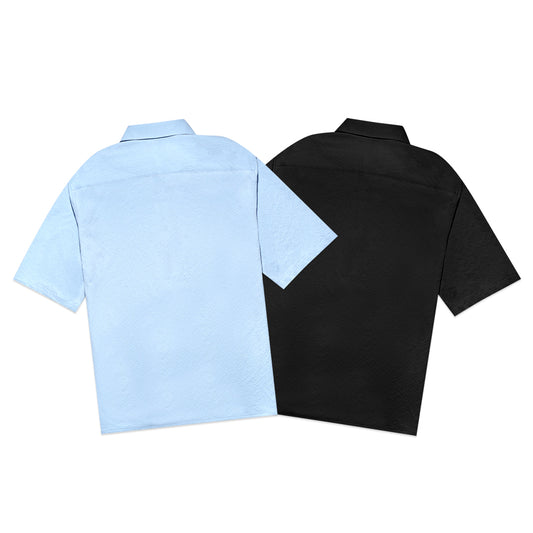 FOLX Solid Textured Short Sleeve Shirt