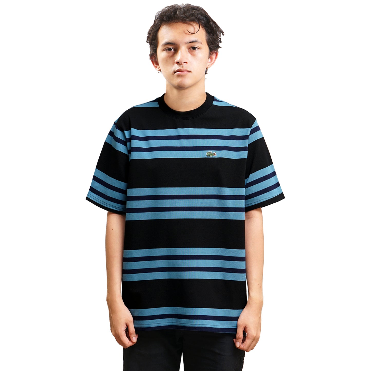 LCST Contrasting Color Stripes Pique T-Shirt
