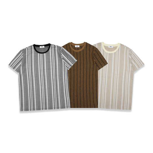 FOLX Vertical Stripes Knit T-Shirt