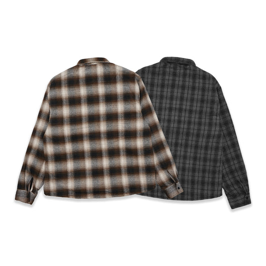Bershka Plaid Flannel Double Pockets Jacket