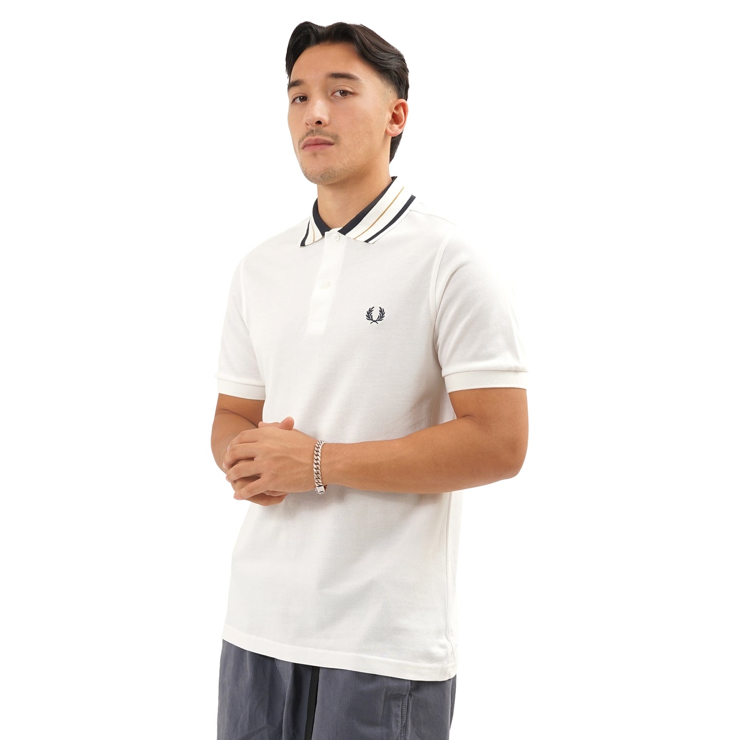 FPR Tricolor Stripes Collar Polo Shirt