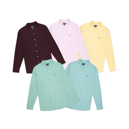 ANF Solid Oxford Long Sleeve Shirt