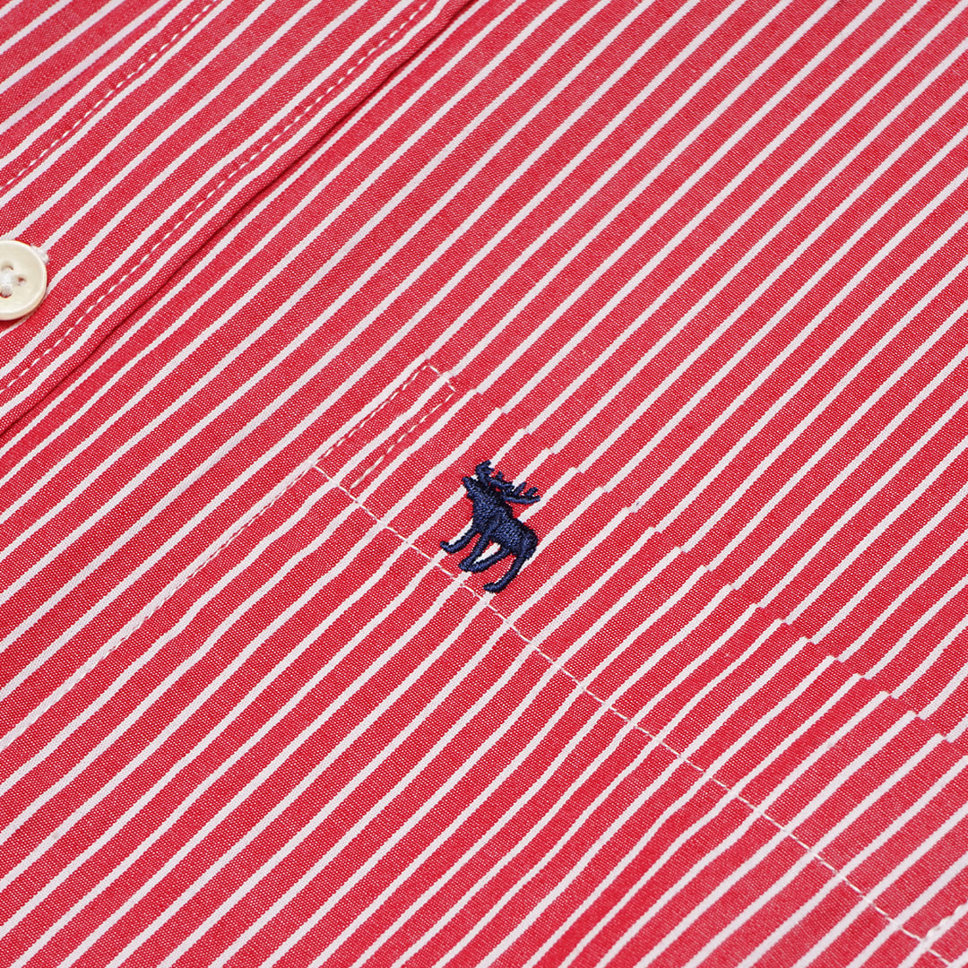 ANF Striped Poplin Long Sleeve Shirt