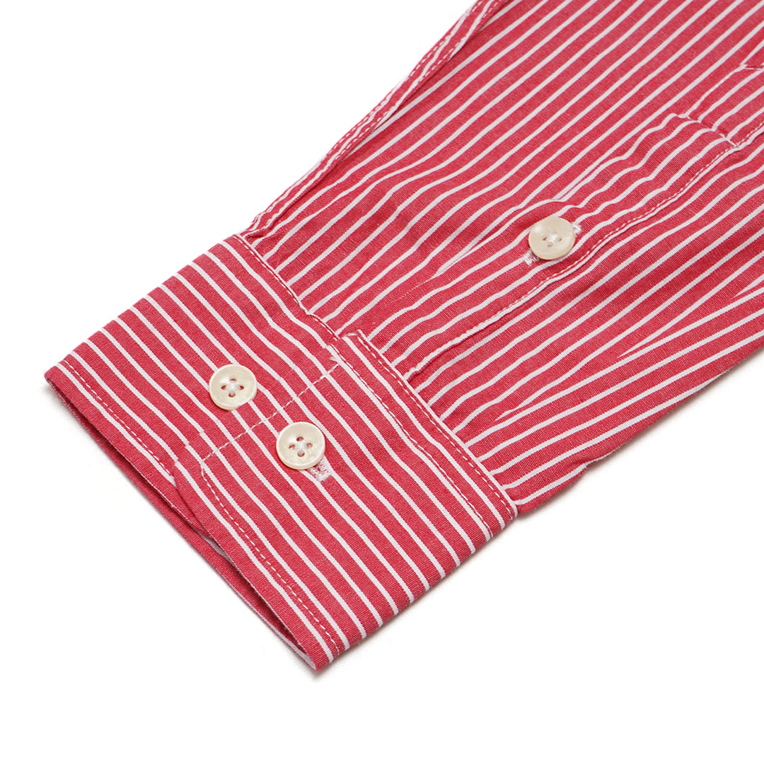 ANF Striped Poplin Long Sleeve Shirt